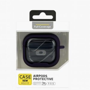 AIRPODES CLEAR CASE WITH COLOR AROUND FULL COVERAGE FOR AIRPODS 2